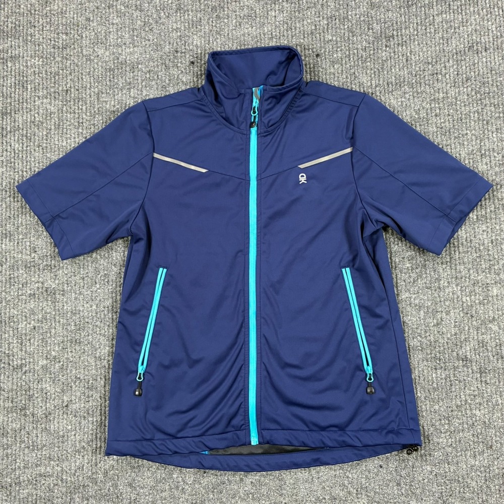 Little Donkey Andy Softshell Cycling Jacket Mens Medium Blue Windproof Full Zip
